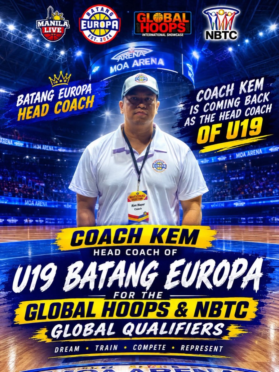 Coach Kem (Ken Napor), Head Coach of Batang Europa U19, at MOA Arena