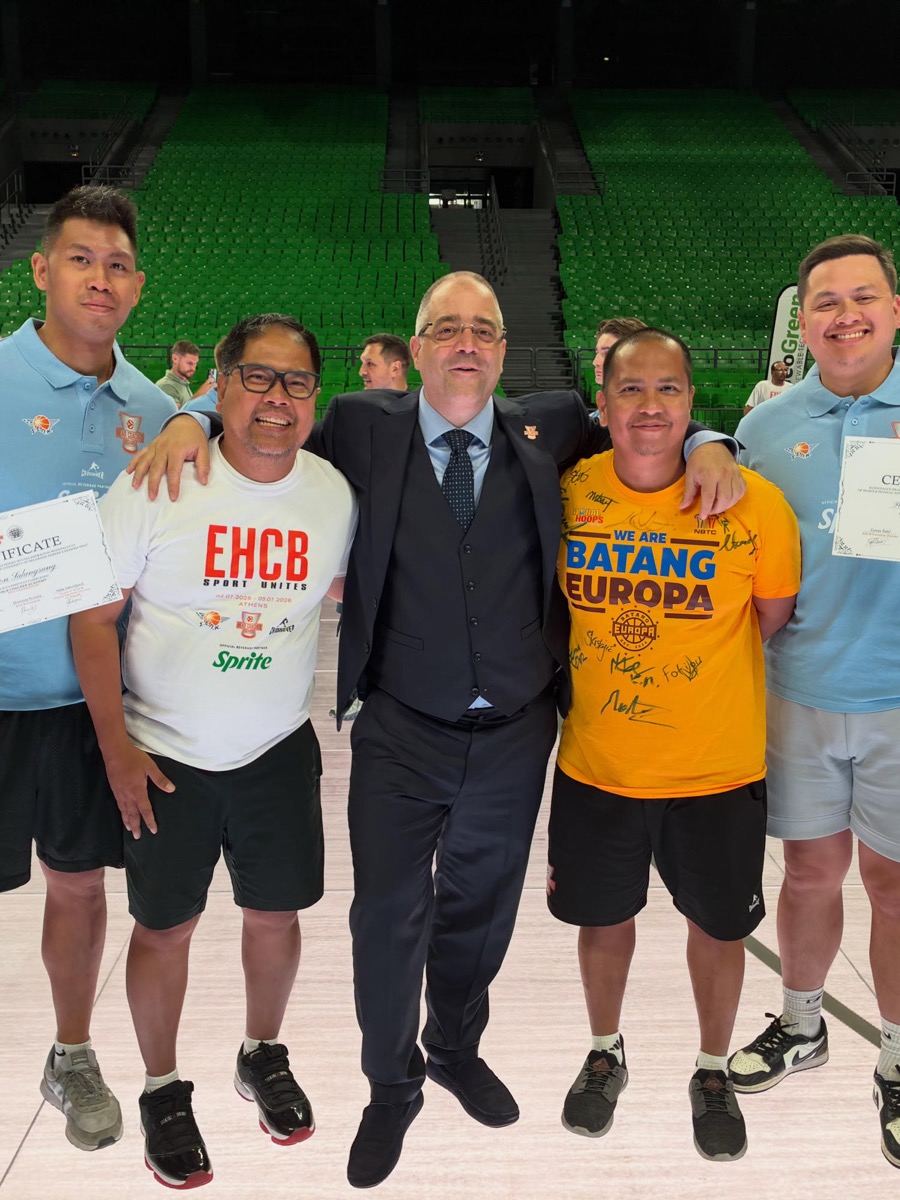 Batang Europa founder with coaches and officials at the EHCB Sport Unites conference in Athens
